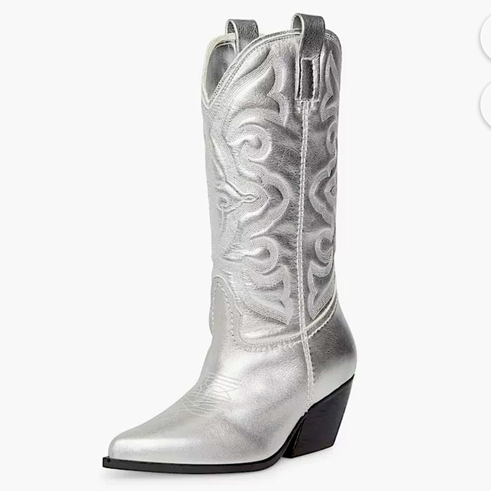 Steve Madden Silver Cowboy Boots